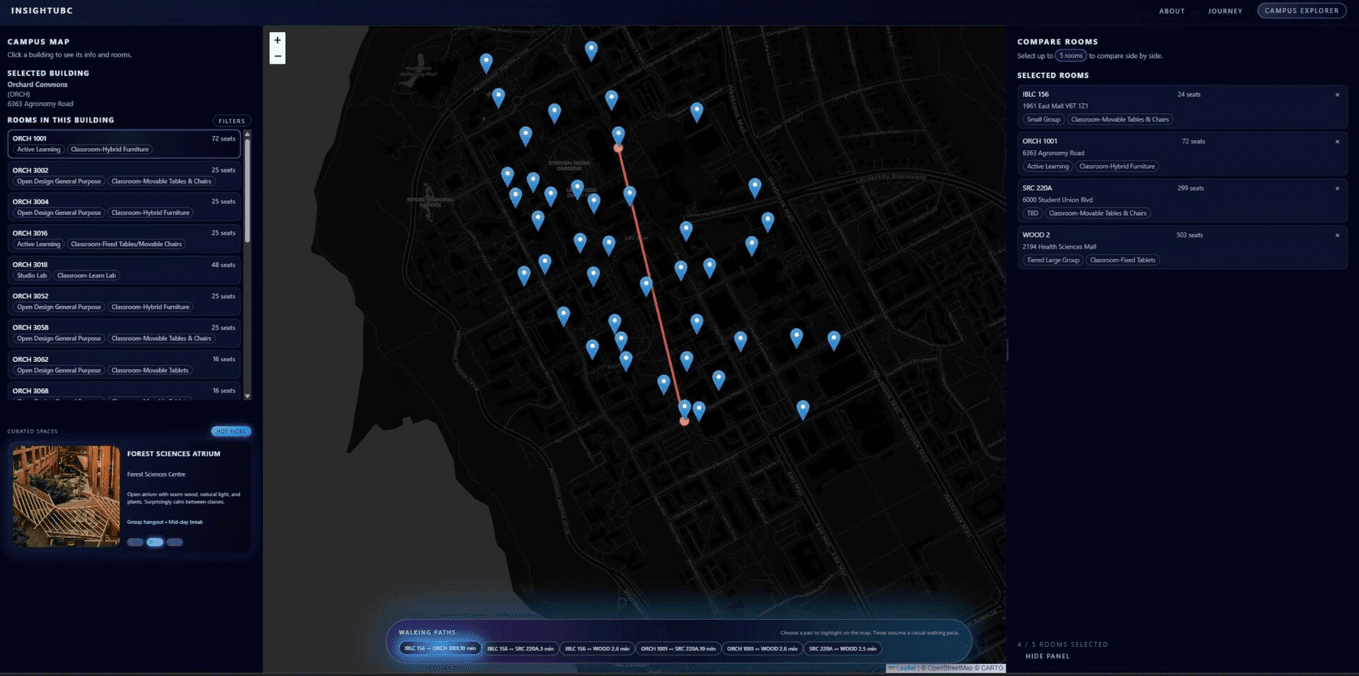 InsightUBC campus explorer UI