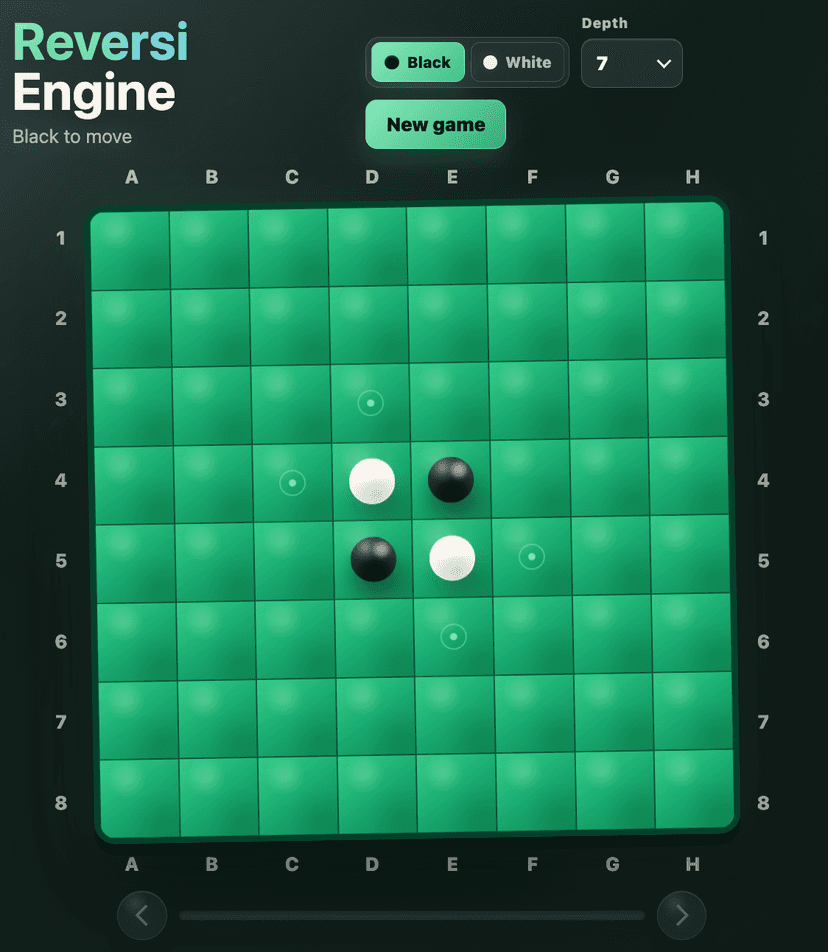 Reversi Engine UI — game board